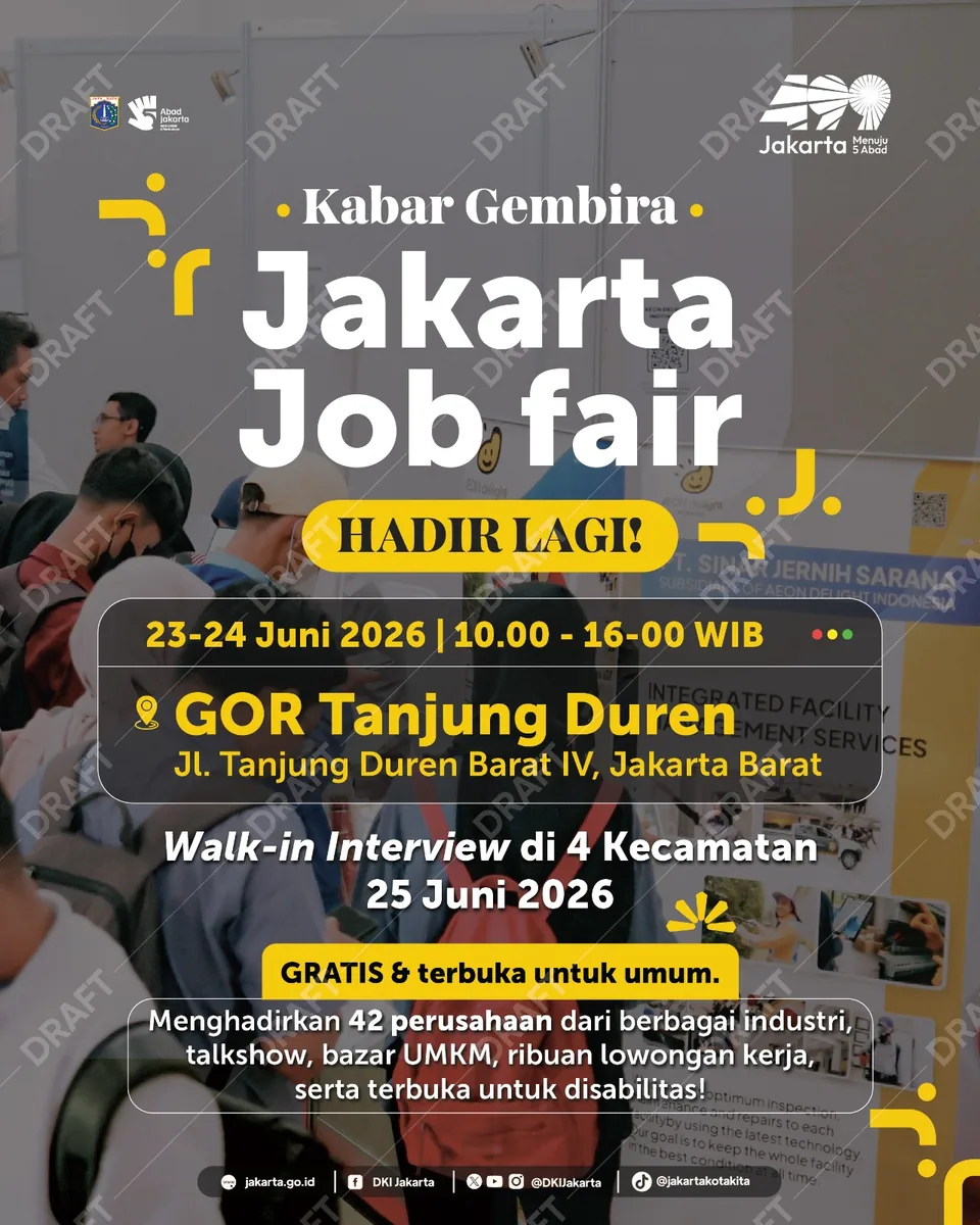 Job Fair Provinsi Gorontalo 2026 (Suku Dinas TKTE Wilayah Provinsi Gorontalo Barat) : 23-24 Juni 2026